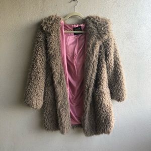 Zara Outerwear Fuzzy Coat
